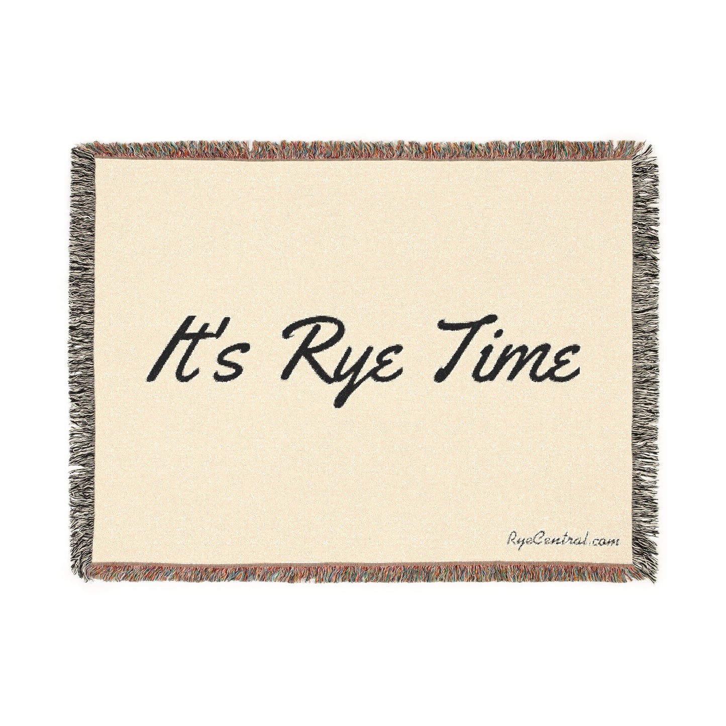 “It’s Rye Time” Woven Whiskey Blanket