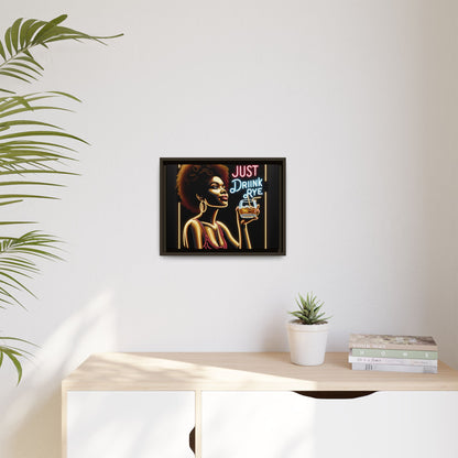 "Just Drink Rye" Framed Canvas Wrap — Whiskey Wall Art - view 79