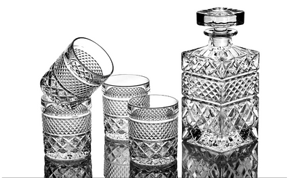 The Whiskey Decanter Gift Set with 4 Glasses