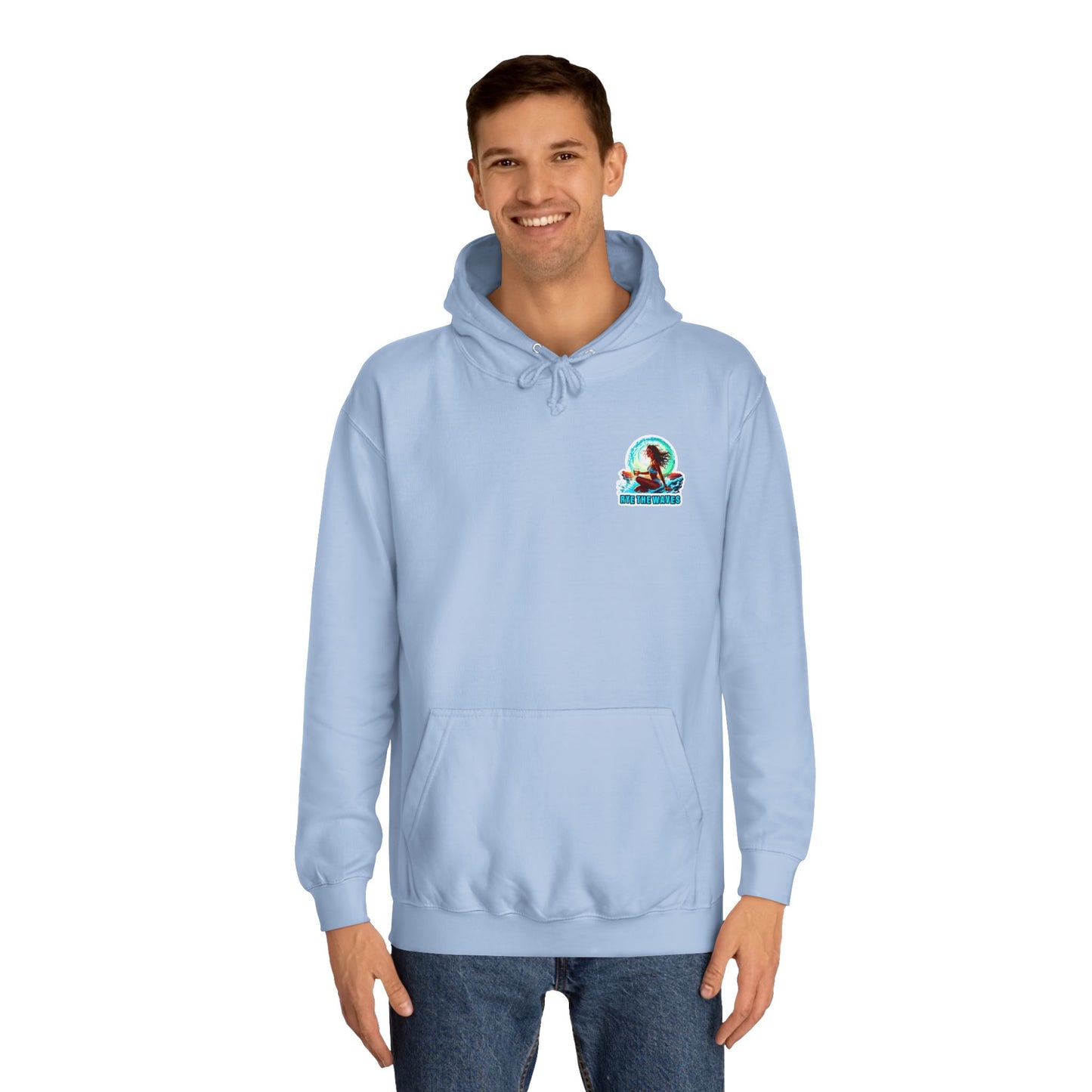 “Rye the Waves” Unisex College Hoodie - Whiskey 4