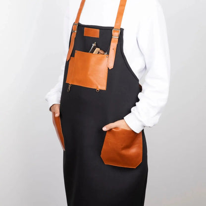 Saddlestrings Handmade Leather-Trim Work Apron