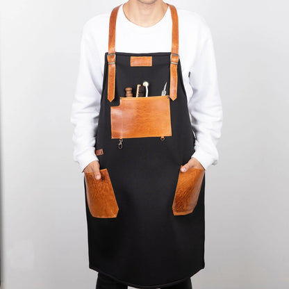 Saddlestrings Handmade Leather-Trim Work Apron