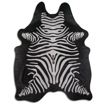 Cowhide Reverse Zebra Rug for Whiskey Lovers