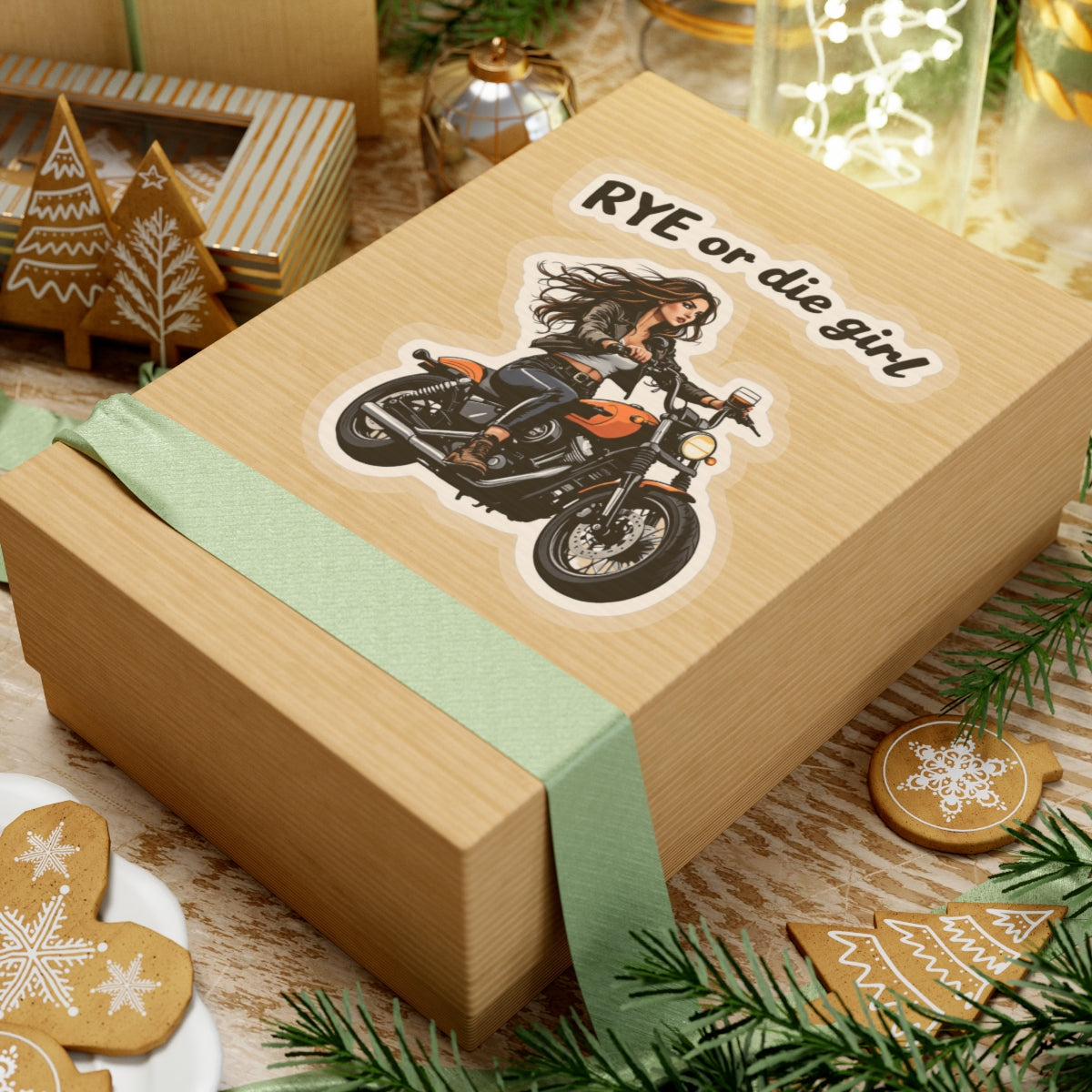 Whiskey Bike Sticker "Rye or Die Girl"