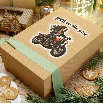 Whiskey Bike Sticker "Rye or Die Girl"