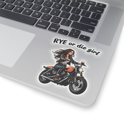 Whiskey Bike Sticker "Rye or Die Girl"