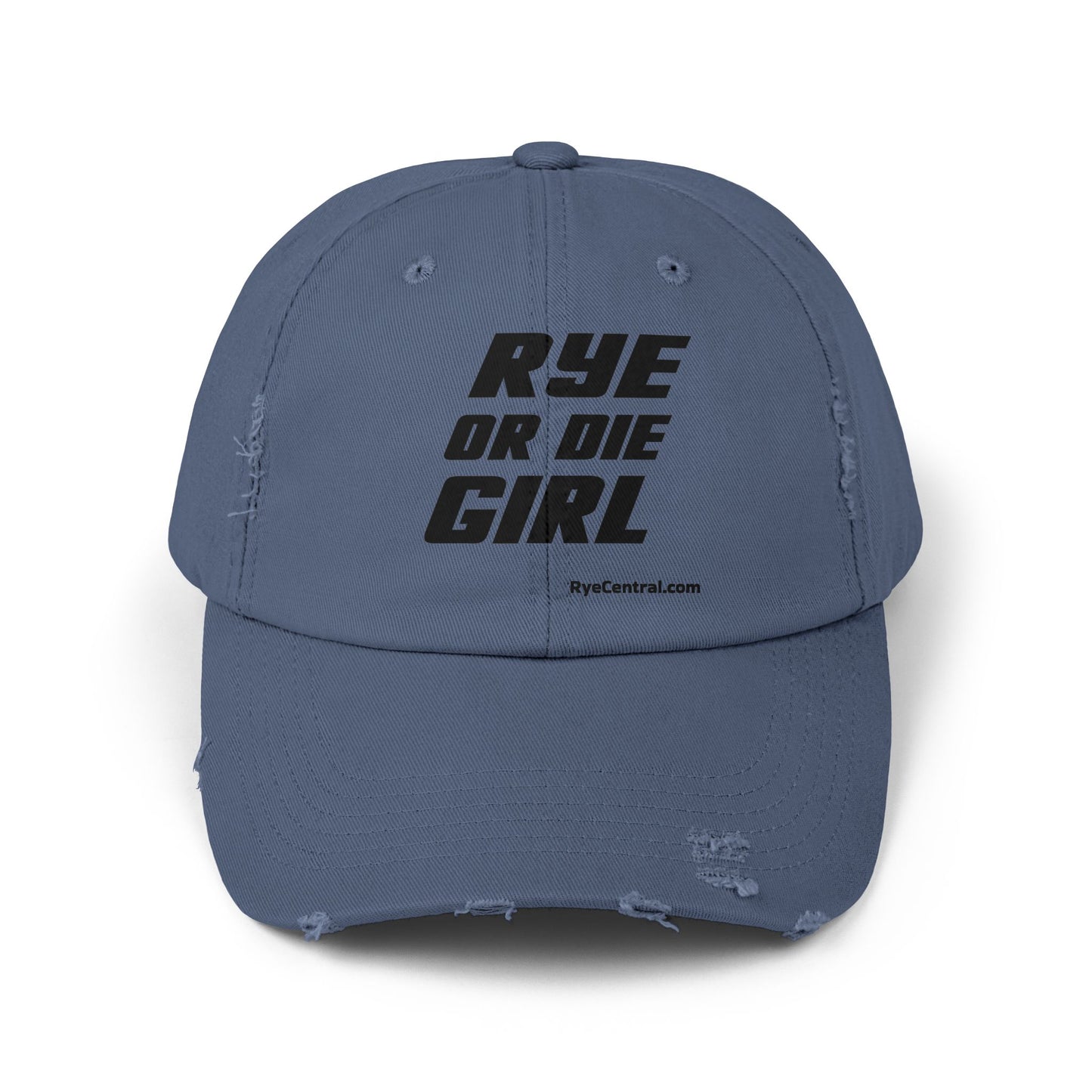 “Rye or Die Girl” Distressed Whiskey Cap