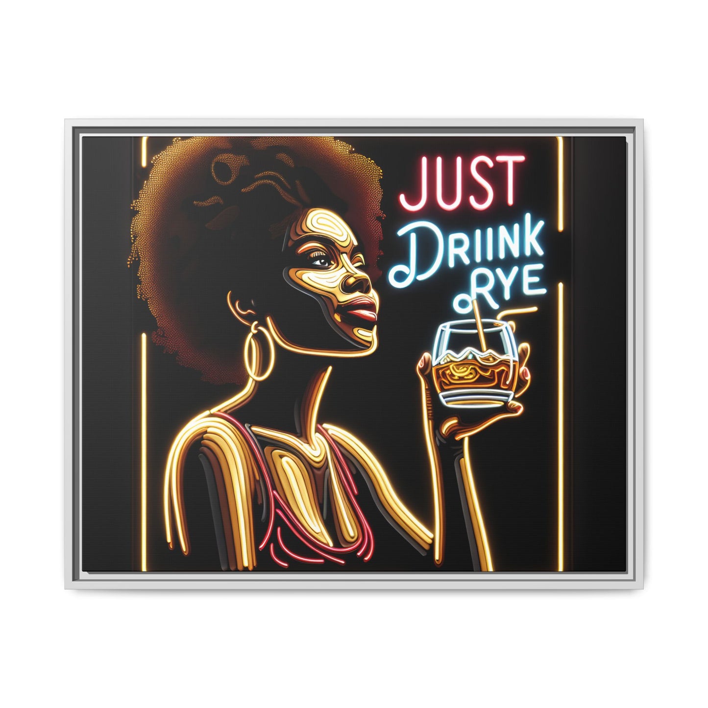 "Just Drink Rye" Framed Canvas Wrap — Whiskey Wall Art - view 13