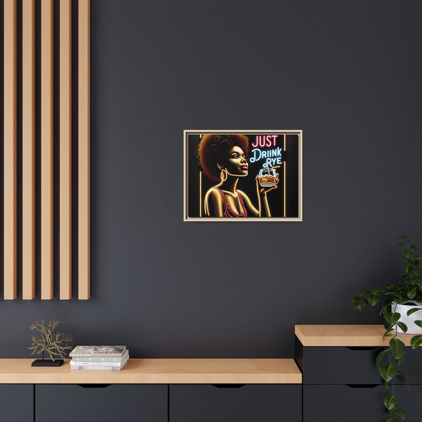 "Just Drink Rye" Framed Canvas Wrap — Whiskey Wall Art - view 56