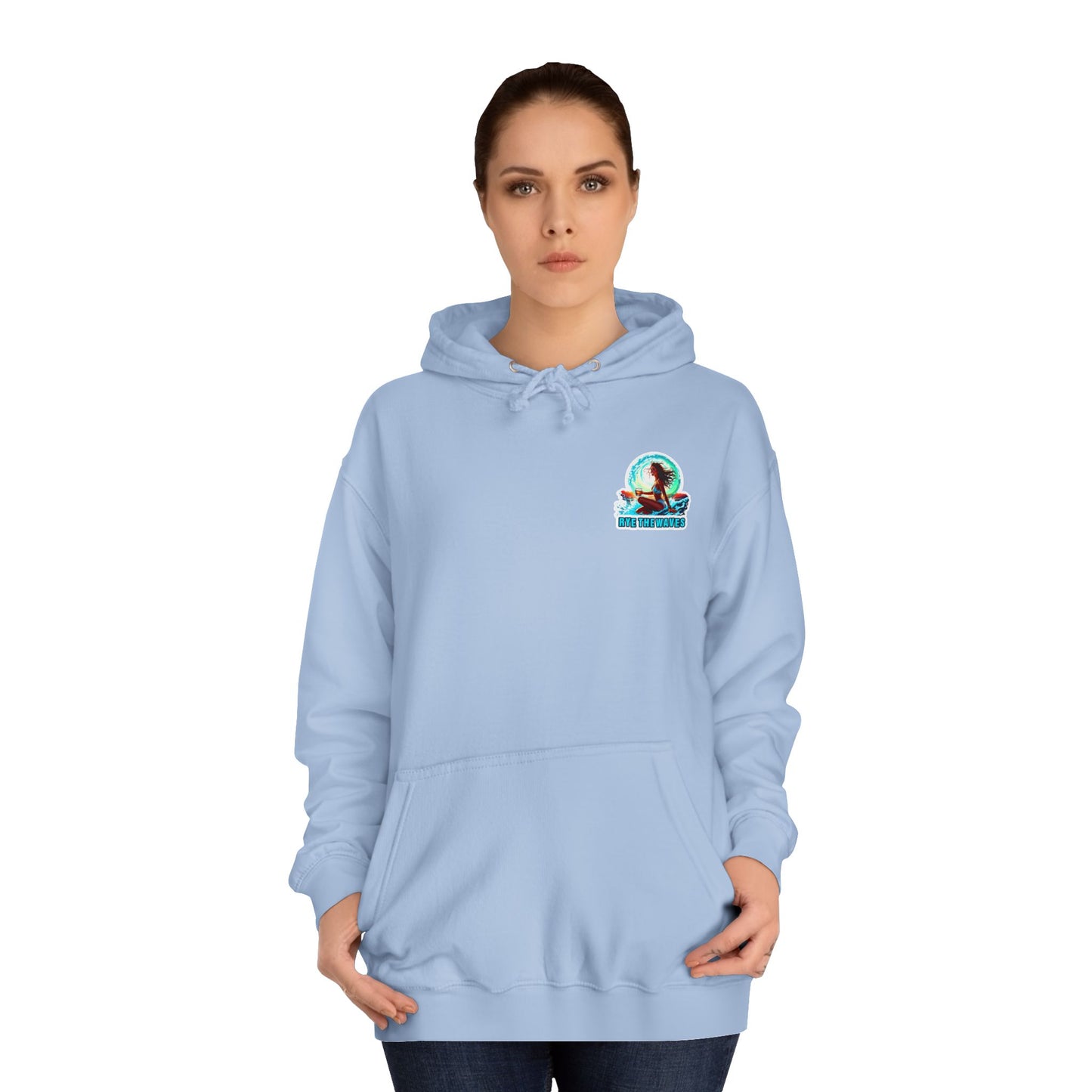 “Rye the Waves” Unisex College Hoodie - Whiskey 4