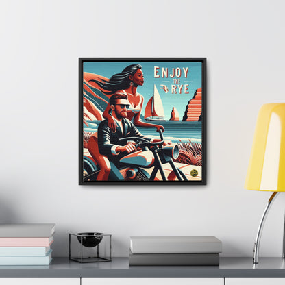 “Enjoy The Rye” Whiskey Art Canvas & Frame Included