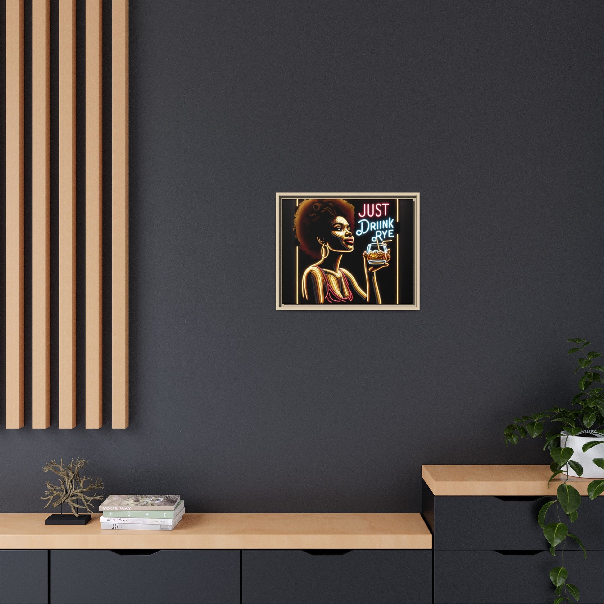 "Just Drink Rye" Framed Canvas Wrap — Whiskey Wall Art - view 38
