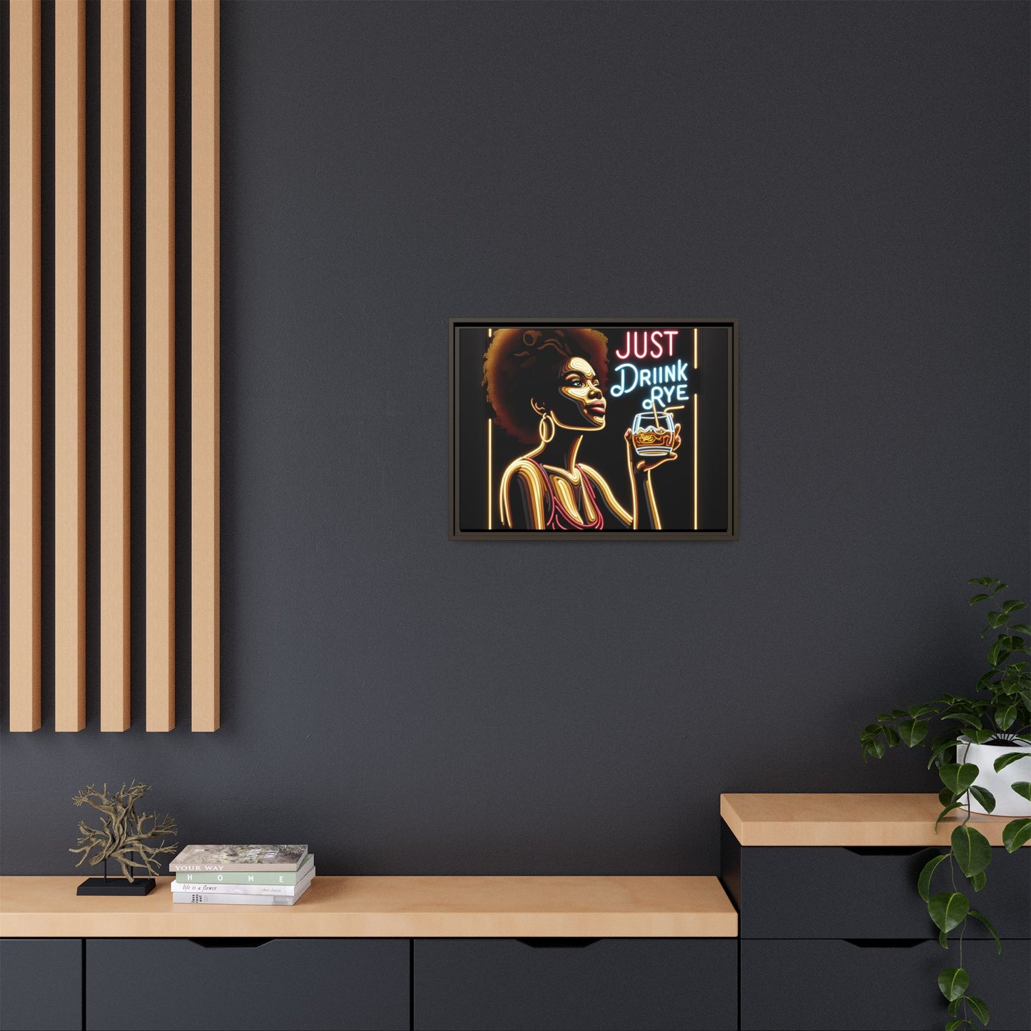 "Just Drink Rye" Framed Canvas Wrap — Whiskey Wall Art - view 47
