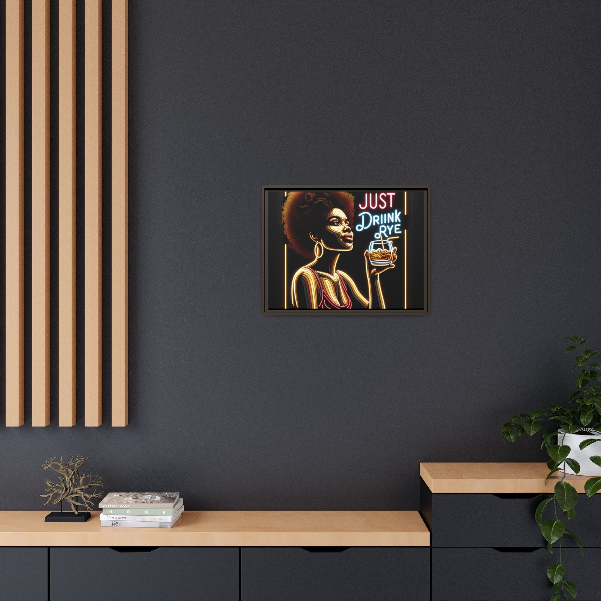 "Just Drink Rye" Framed Canvas Wrap — Whiskey Wall Art - view 47
