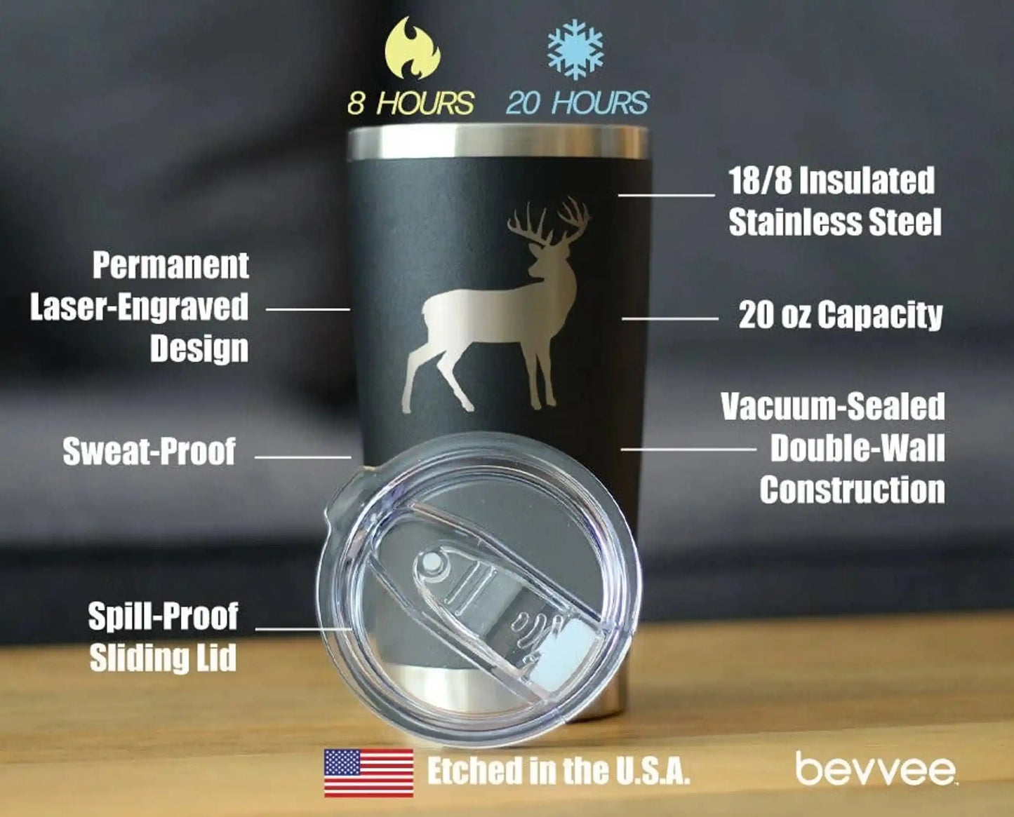 Deer Insulated Travel Tumbler by RyeCentral