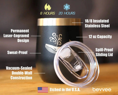 Whale Insulated Wine Tumbler for Ocean Lovers