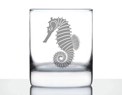Seahorse Whiskey Rocks Glass for Beach Lovers