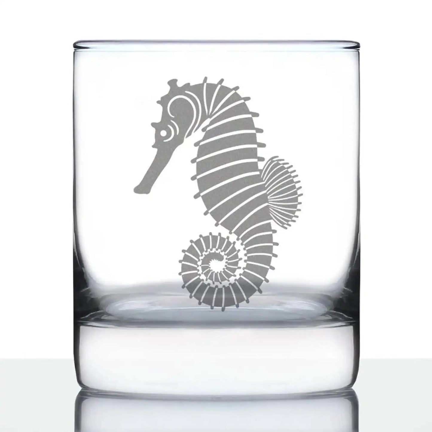 Seahorse Whiskey Rocks Glass for Beach Lovers