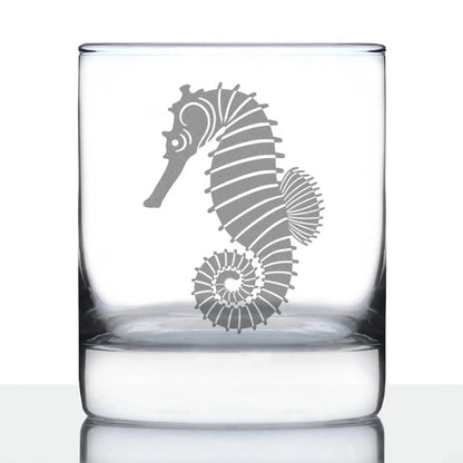 Seahorse Whiskey Rocks Glass for Beach Lovers