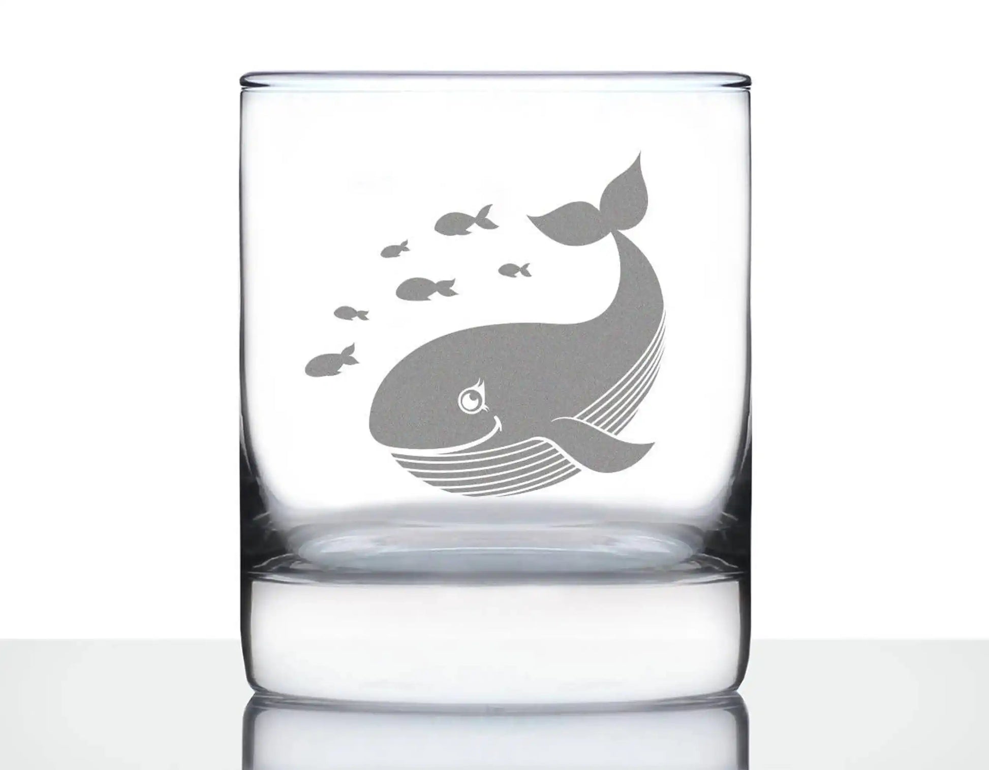 Cute Whale Whiskey Rocks Glass