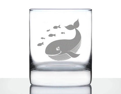 Cute Whale Whiskey Rocks Glass
