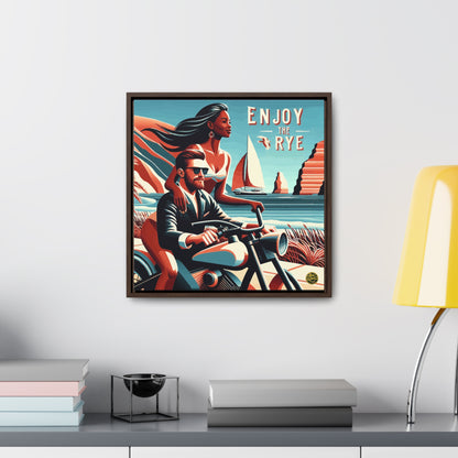 “Enjoy The Rye” Whiskey Art Canvas & Frame Included