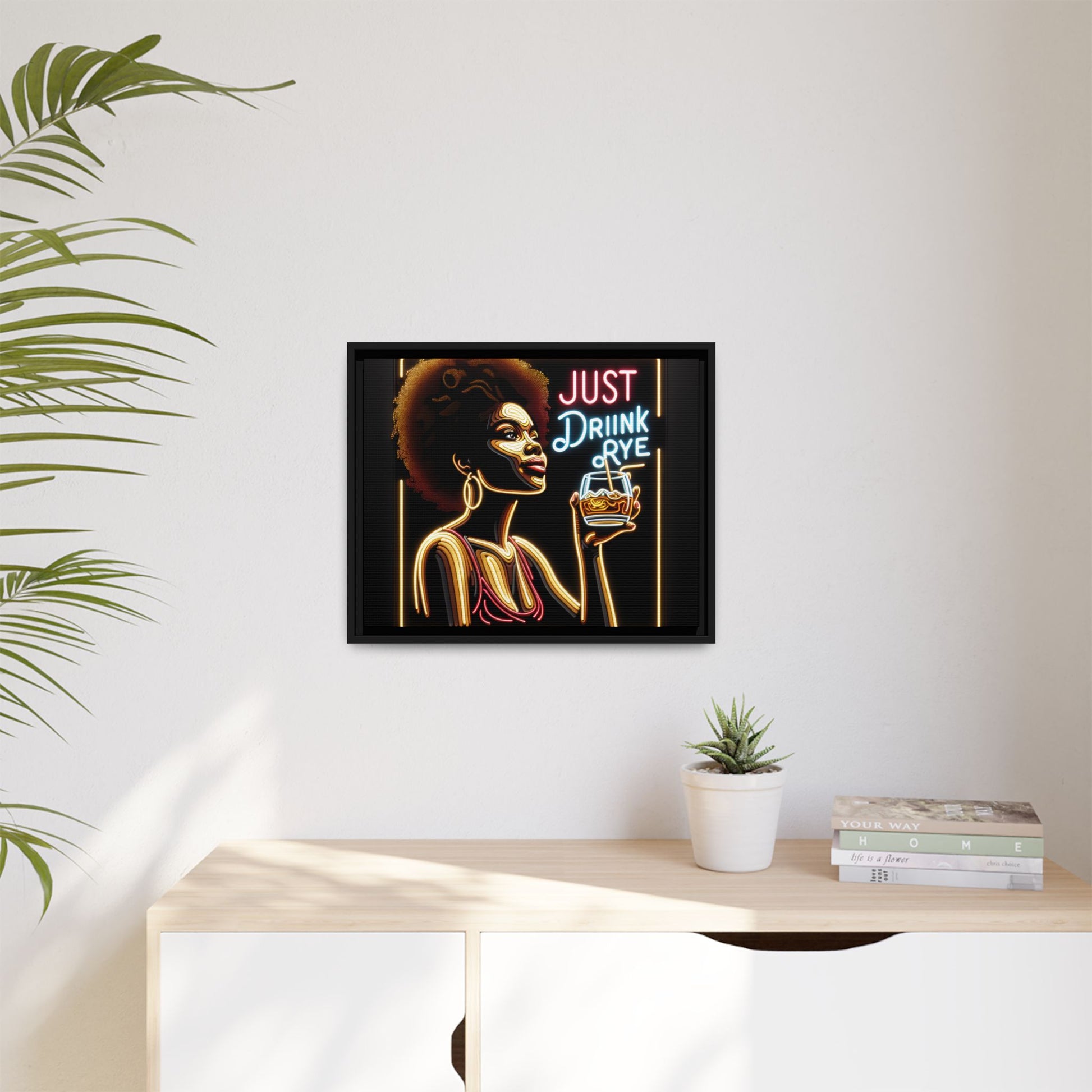 "Just Drink Rye" Framed Canvas Wrap — Whiskey Wall Art - view 43