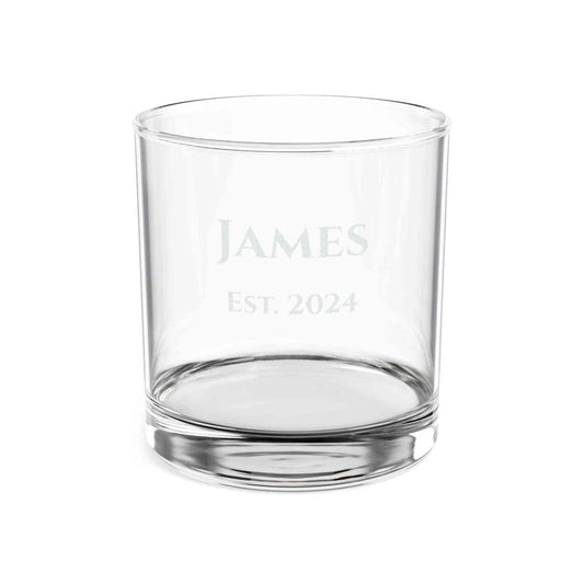 Personalized Engraved Whiskey Glass 10.5oz — Name & Date Old Fashioned Glass