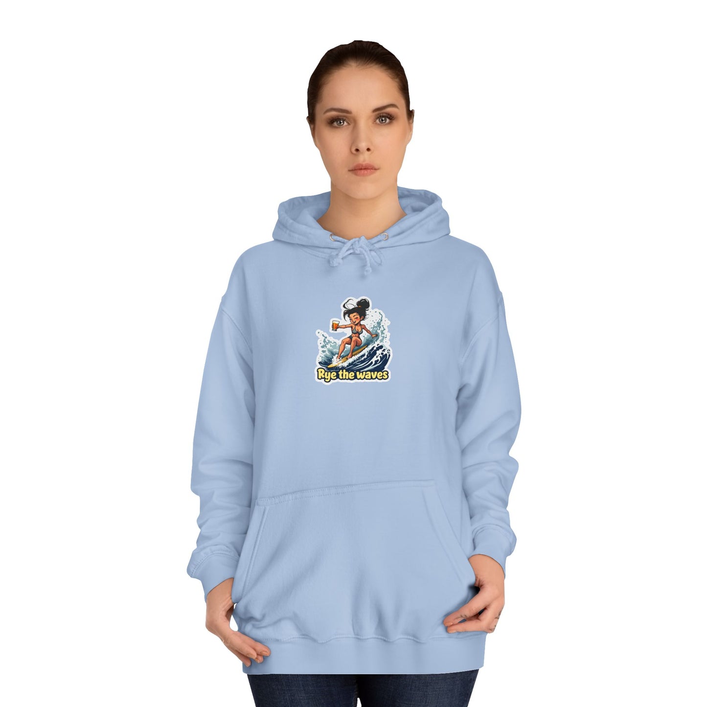 “Rye the Waves” Unisex Surf Whiskey Hoodie 2