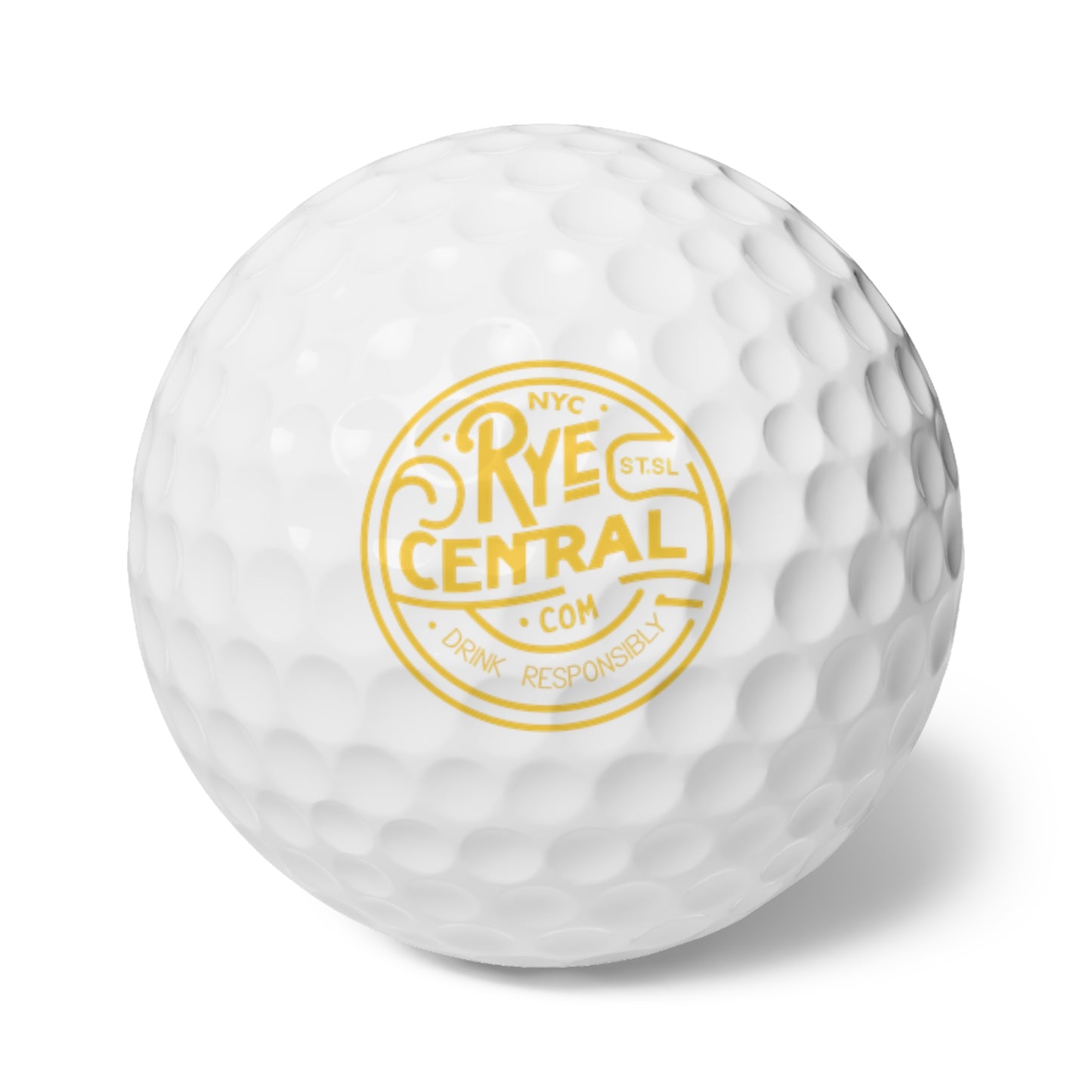 RyeCentral Whiskey branded Golf Balls, 6pcs