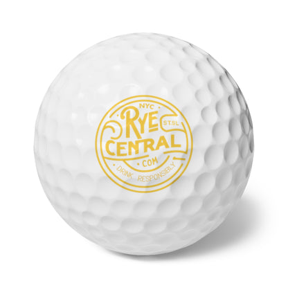 RyeCentral Whiskey branded Golf Balls, 6pcs