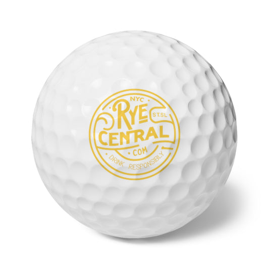 RyeCentral Whiskey branded Golf Balls, 6pcs
