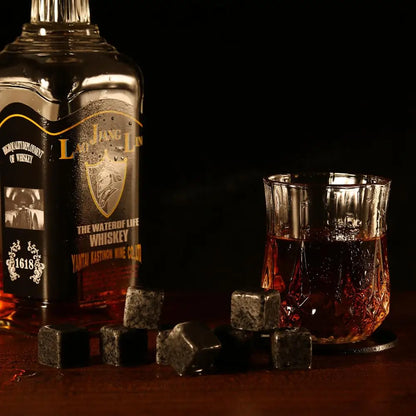 Whiskey Glass Set with Granite Whiskey Stones