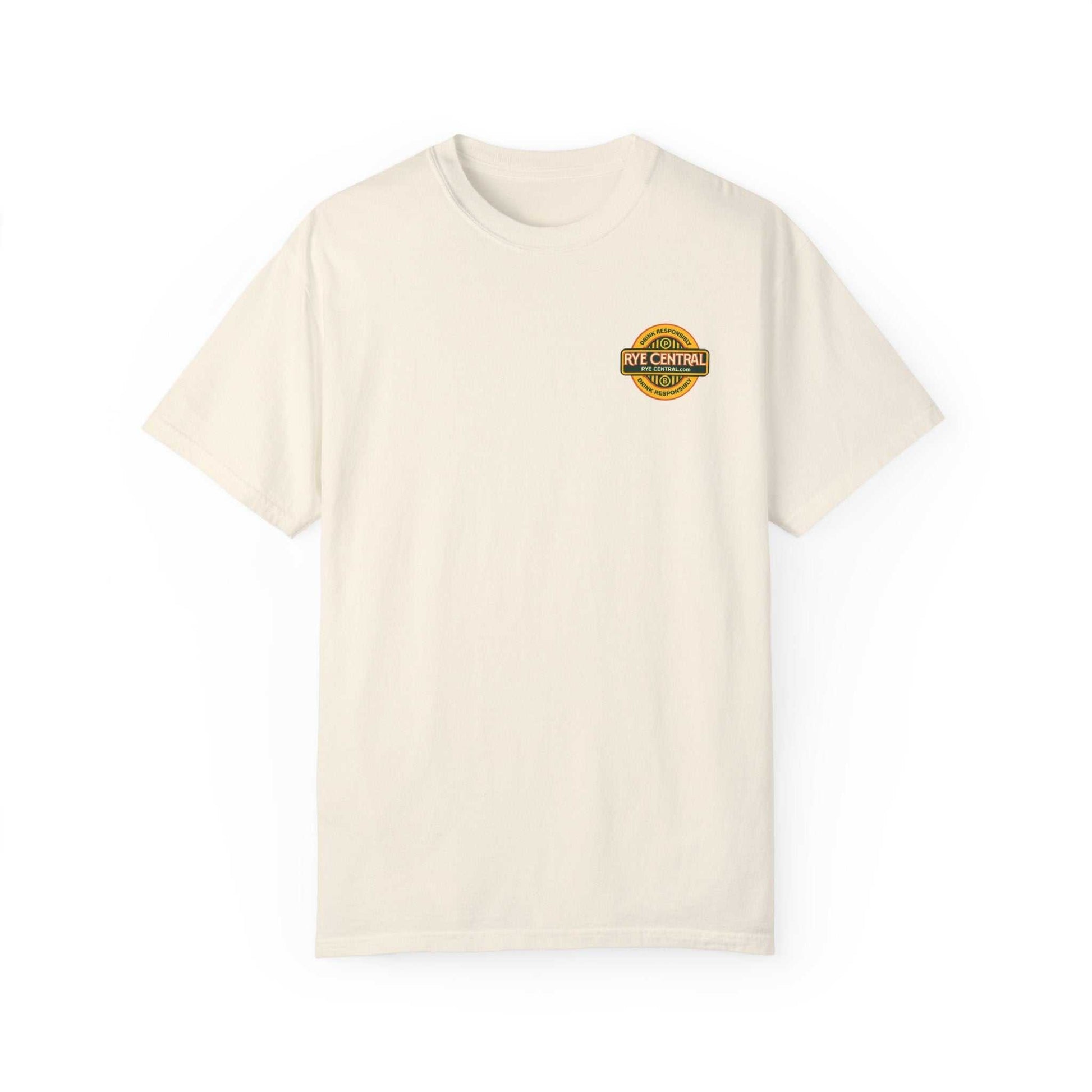 Cream Rye Or Die Chick T-Shirt with Rye Central logo on front, stylish whiskey graphic tee for women who enjoy bold, fun apparel.