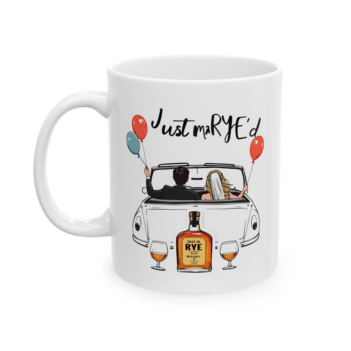 “Just MaRYE’d” Ceramic Wedding Whiskey Gift Mug