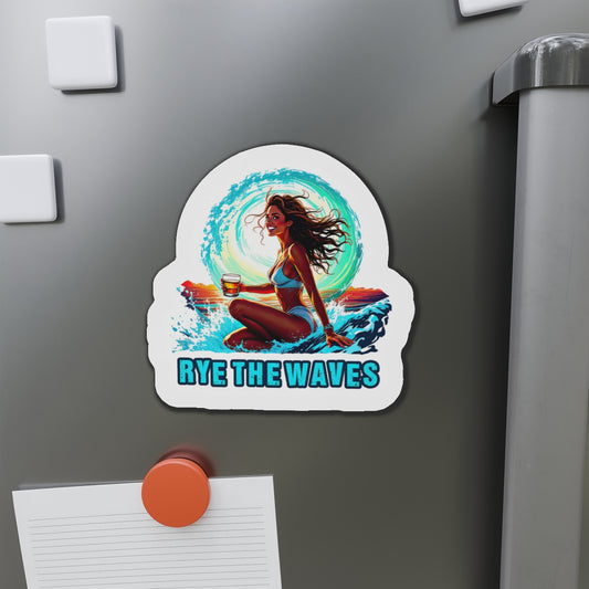 “Rye The Waves” Surfer Girl Whiskey Magnet