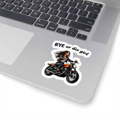 Whiskey Bike Sticker "Rye or Die Girl"