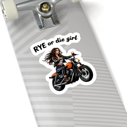 Whiskey Bike Sticker "Rye or Die Girl"