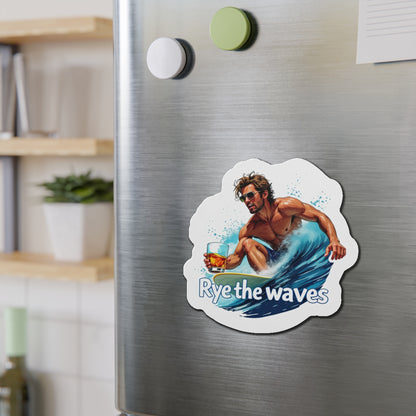 “Rye The Waves” Whiskey Surfer Magnet