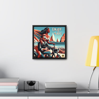 “Enjoy The Rye” Whiskey Art Canvas & Frame Included