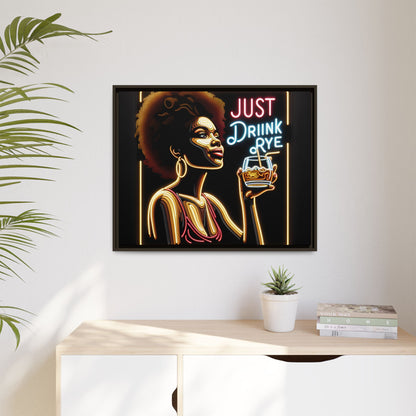 "Just Drink Rye" Framed Canvas Wrap — Whiskey Wall Art - view 64