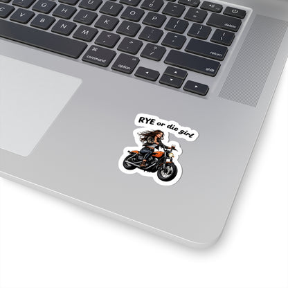 Whiskey Bike Sticker "Rye or Die Girl"