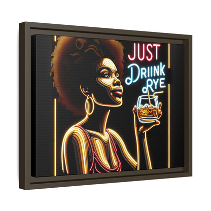 "Just Drink Rye" Framed Canvas Wrap — Whiskey Wall Art - view 78