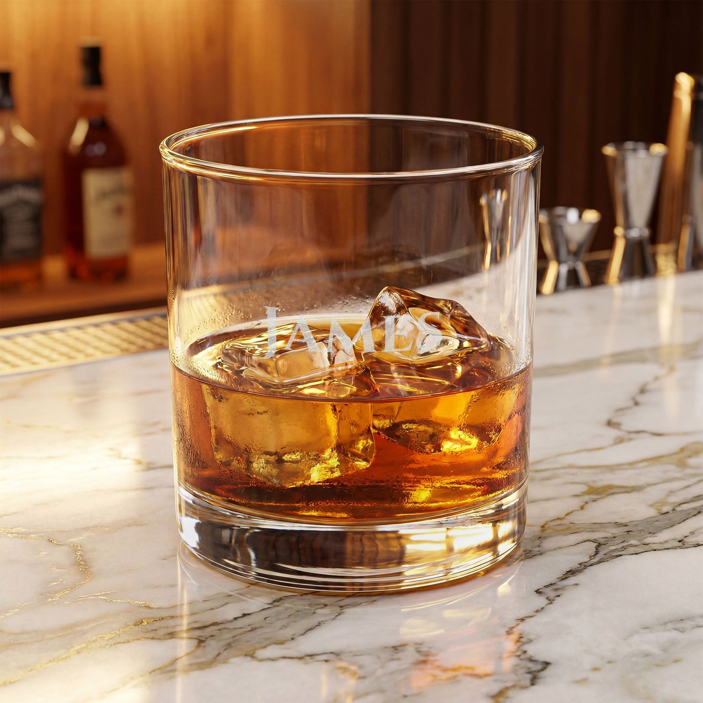 Personalized Engraved Whiskey Glass 10.5oz — Custom Name Old Fashioned Glass