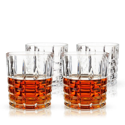 Viski Highland Crystal DOF Tumblers, Set of 4