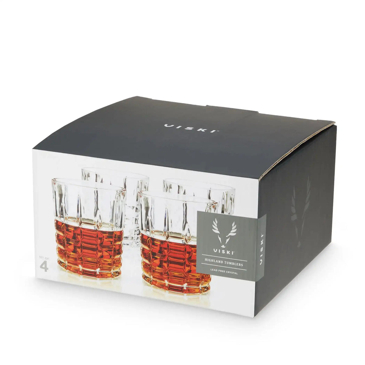 Viski Highland Crystal DOF Tumblers, Set of 4