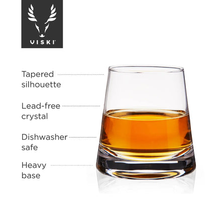 Viski Burke Crystal Whiskey Glasses, Set of 2
