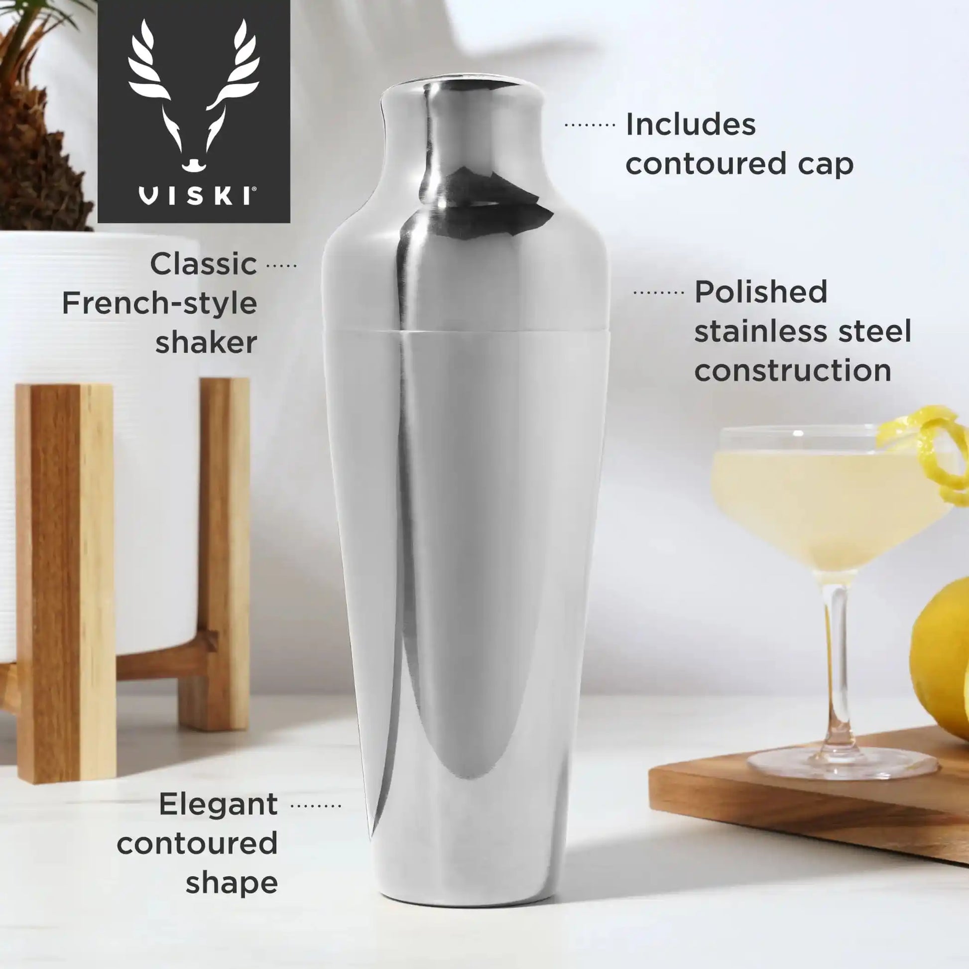 Viski Silver Parisian Cocktail Shaker – Quality Barware