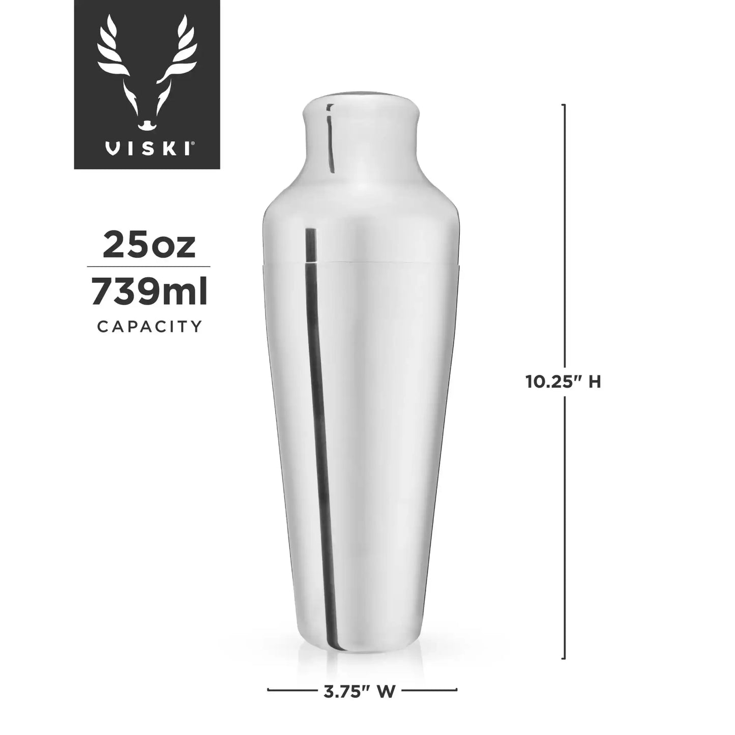 Viski Silver Parisian Cocktail Shaker – Quality Barware