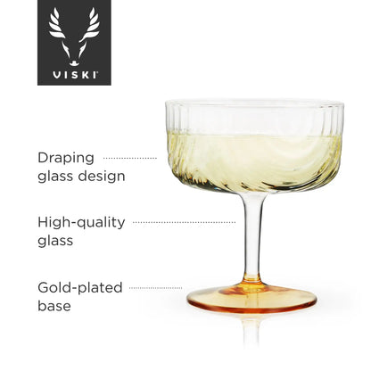 Viski Gatsby Cocktail Coupes, 8 oz